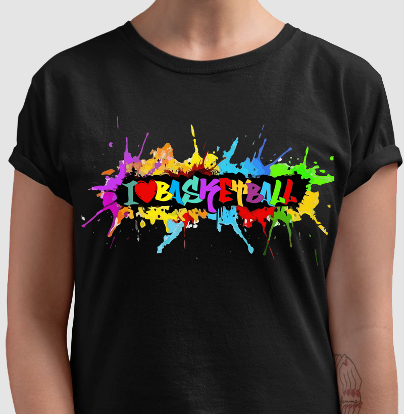 I love you basketball color art