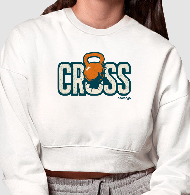 Cropped Moletom Kettlebell Cross – Na Manga