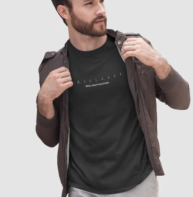 T-SHIRT SKILLVEST CLOTHES MINIMAL BLACK