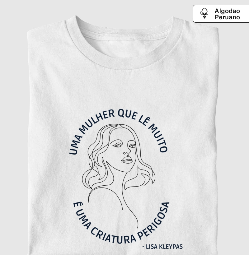 Mulher que lê muito - Algodão peruano