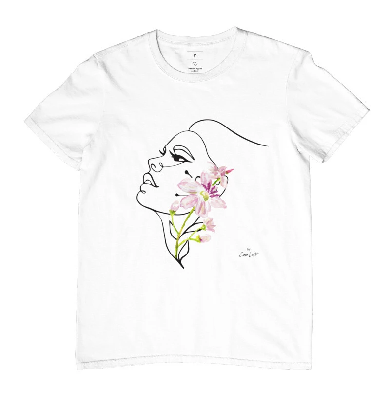 Camiseta Rosto Mulher Orquídea cl320