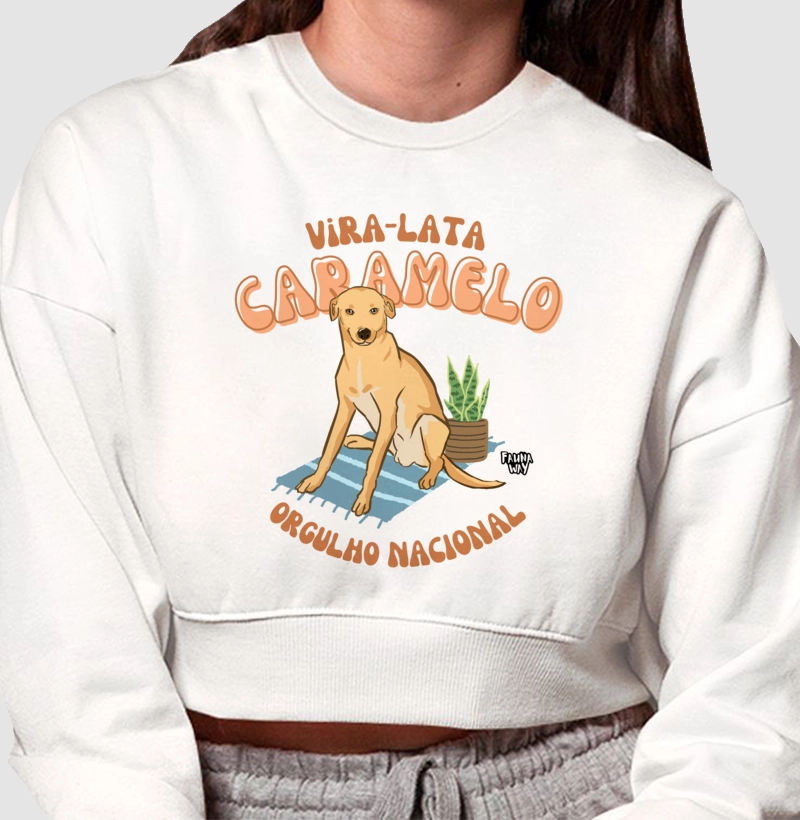 Moletom Vira-lata Caramelo - Cropped