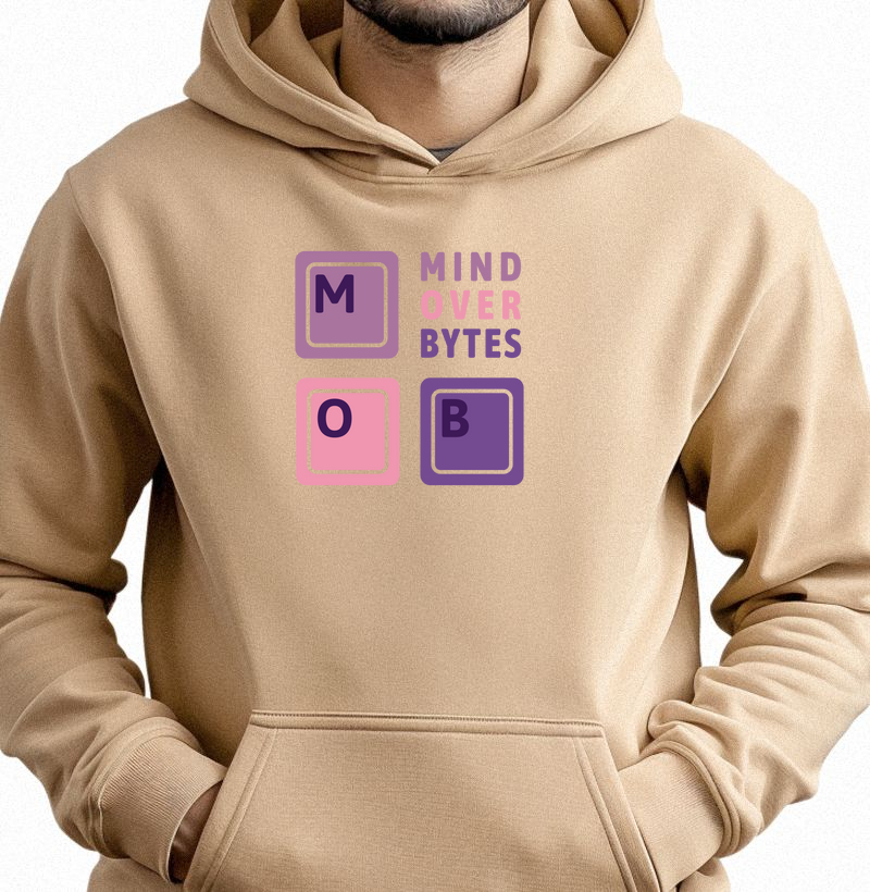 Mind Over Bytes: Moletom com Bolso - Estampa para Mentes Criativas