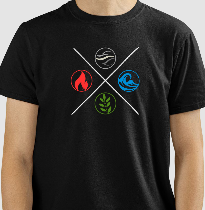 Camiseta 4 Elementos da Natureza Est. X Preta
