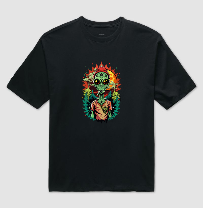 Camiseta Oversized Alien Stoner