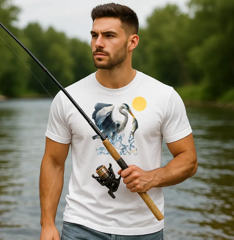 CAMISETA A GARÇA E O PEIXE