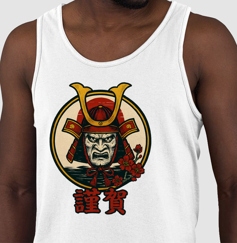 Estampa: Honra Samurai – 謙賀 (Kenga) “A Força que Nasce da Disciplina”