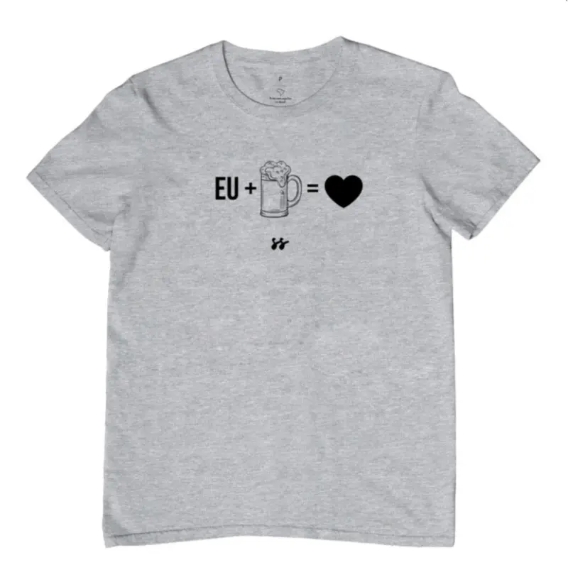 Camiseta T-shirt “Eu + 🍺🖤” 
