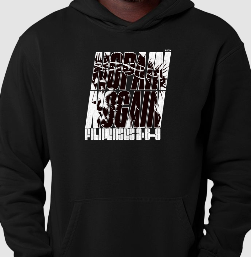 Moletom Capuz Hoodie com Estampa - No Pain No Gain