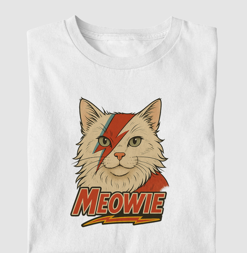 Meowie Presente para Amantes de Gatos, Camiseta Retrô de Gato, Camiseta Divertida de Gato, Roupas para Pets