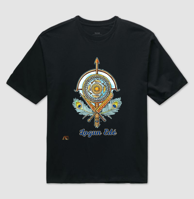 Camiseta Aruanda ê Armas de Logun Edé Dualidade Divina em 100% Algodão 