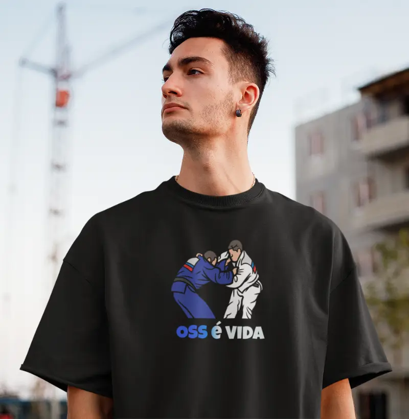Camiseta Jiu Jitsu Minimalista | "Oss é Vida" | Estampa Essencial para Praticantes