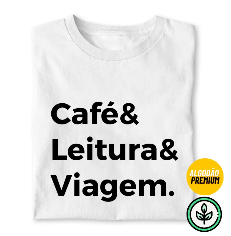 Café, leitura e viagem - Algodão Peruano