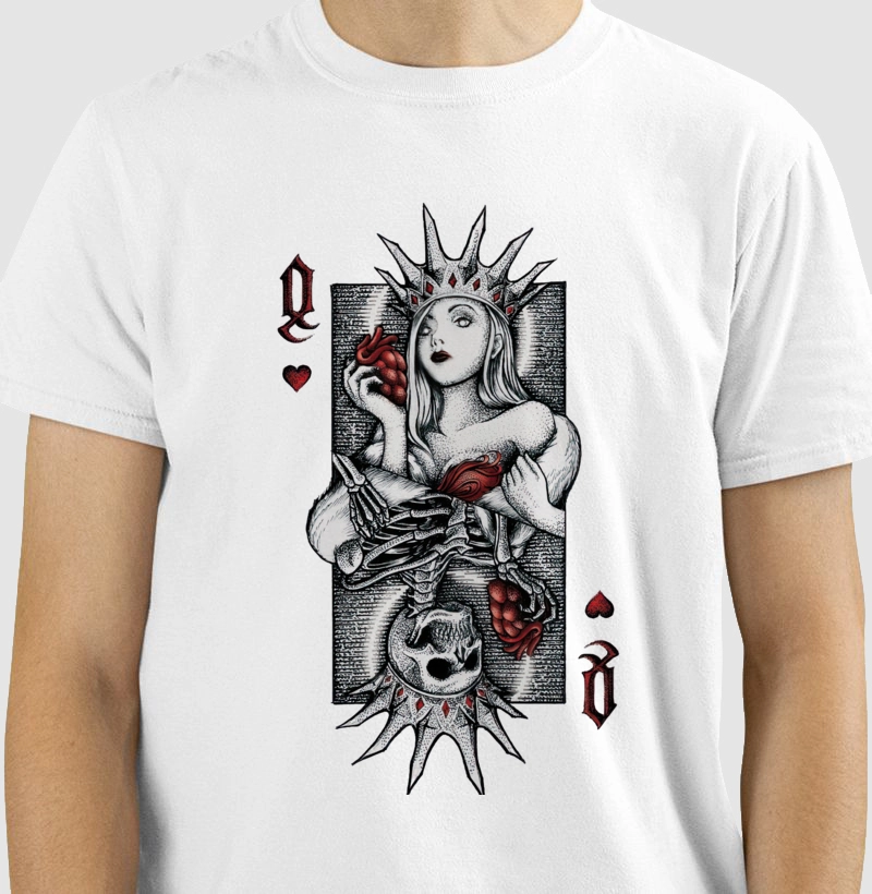 Playing card queen-skull