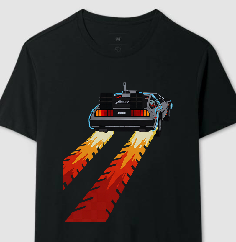 DeLorean - Back to the Future | Estampa Retrô Iconográfica