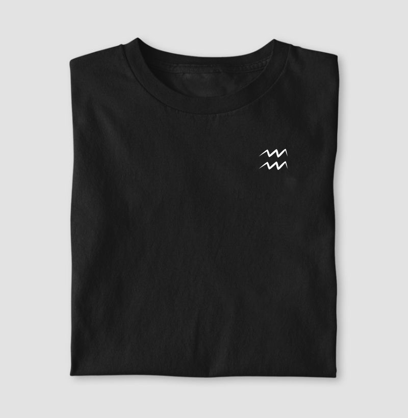 Camiseta Signos SÍMBOLO DE AQUÁRIO - PRETA