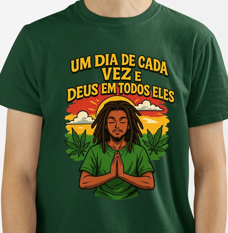 camiseta algodão um dia de cada vez