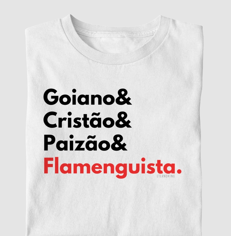 Camiseta cristã marca Eterno King com frases de fé "Goiano cristão" em letras pretas