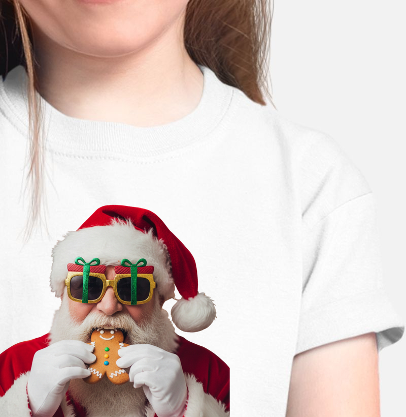 Papai Noel comendo Gingerbread Man