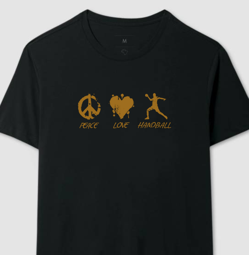 Camiseta de Handebol - PEACE LOVE HANDBALL -gold-