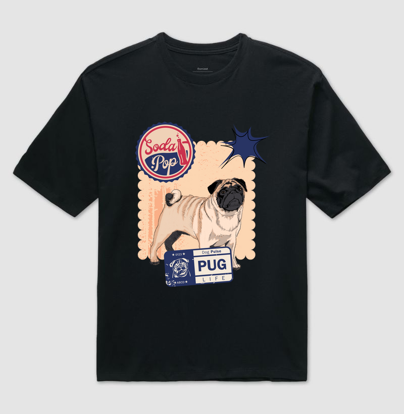 Camiseta Oversized Dog Pulse – Pug Life Soda Pop