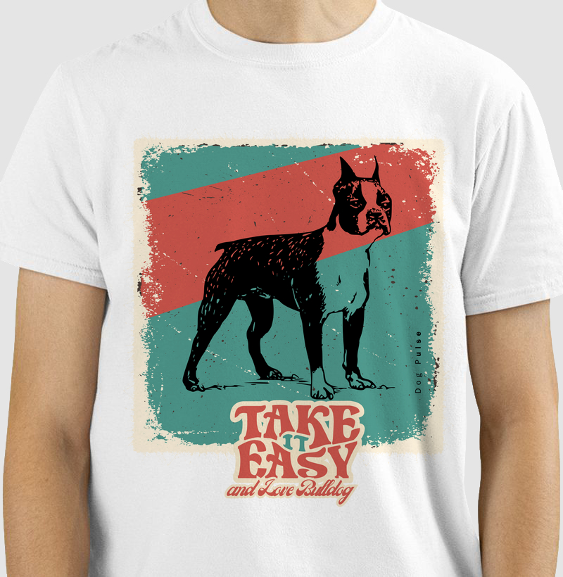 Camiseta Dog Pulse – Take Easy and Love Bulldog
