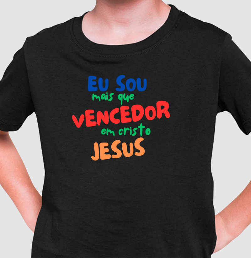camiseta infantil masc mais que vencedor