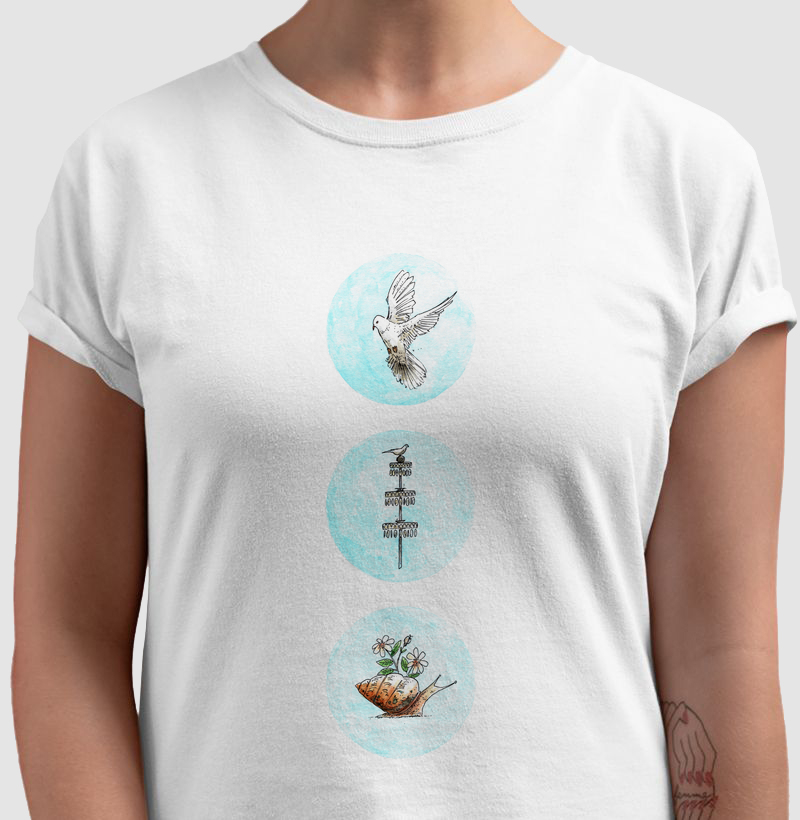 Camiseta Oxalá Símbolos que Inspiram Fé e Conexão 100% Algodão