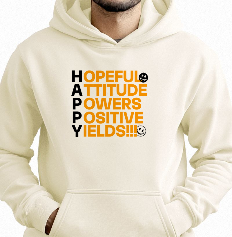 Atitude Positiva para Dias Mais Felizes: Moletom com Bolso
