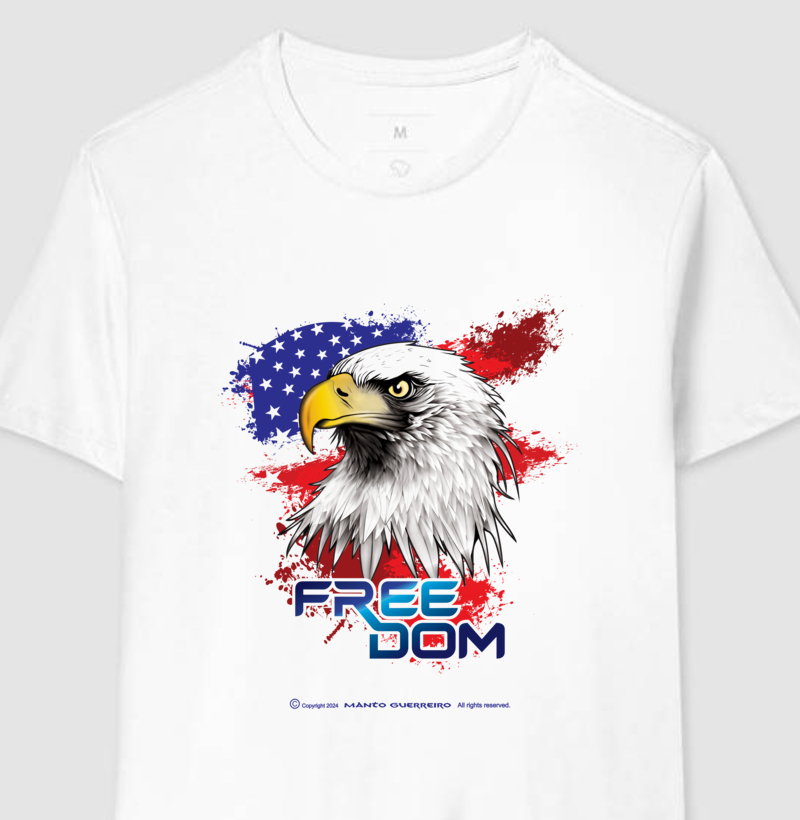 Camisa Freedom USA Branca Masculina