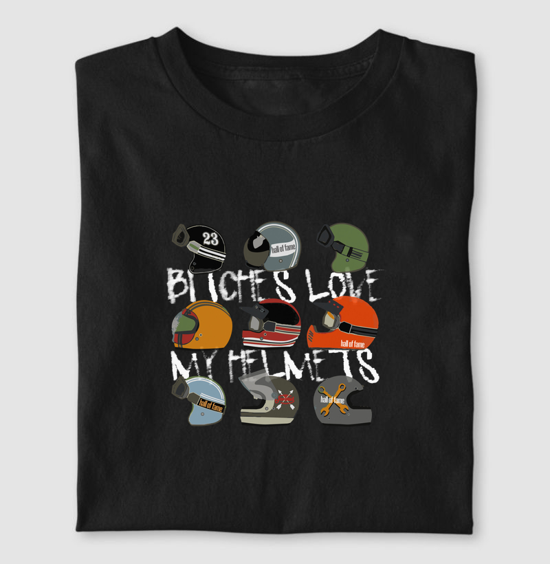 Camiseta estampada hall of fame capacetes