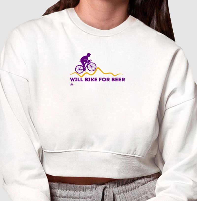 Moletom Cropped Will Bike for Beer