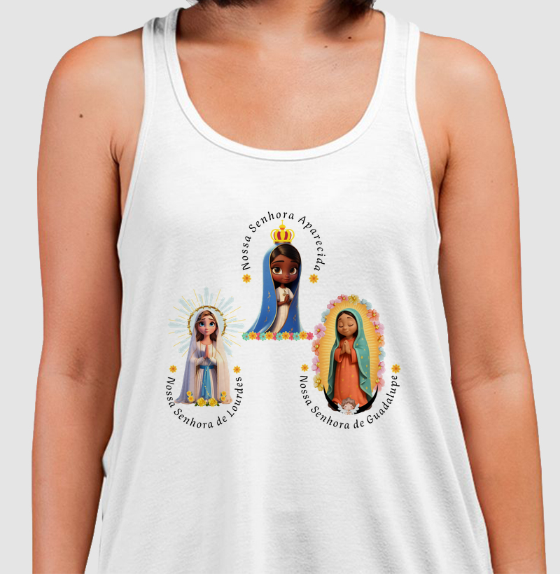 Nossa Senhorinha Aparecida, de Guadalupe e de Lourdes