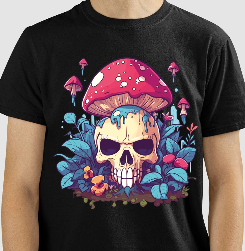 Cute anime skull cartoon colorful