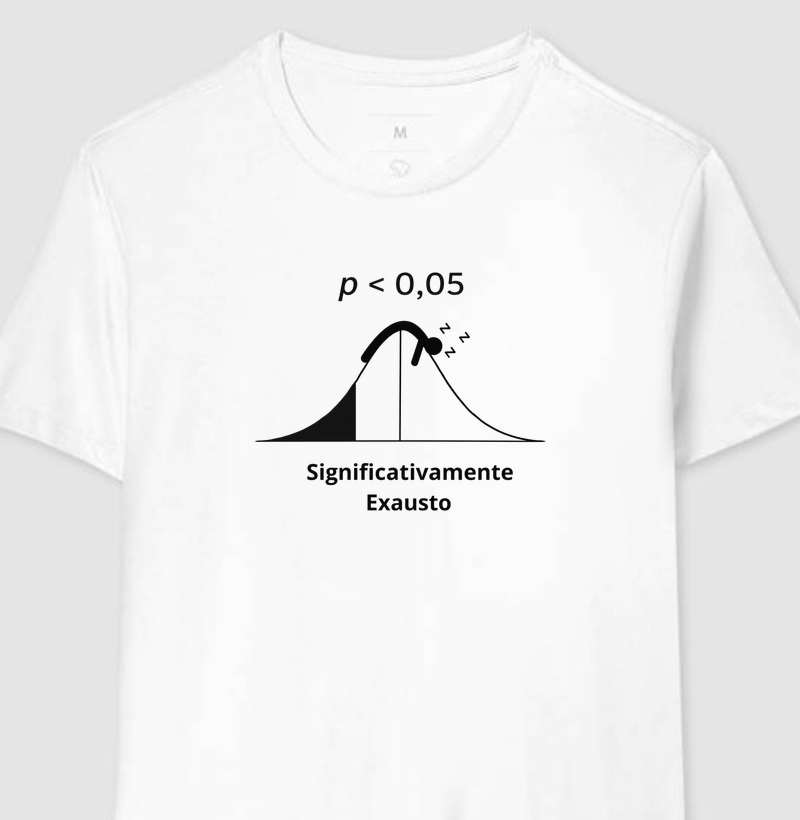 Camiseta Significativamente Exausto (p < 0,05) Masculina - Várias Cores