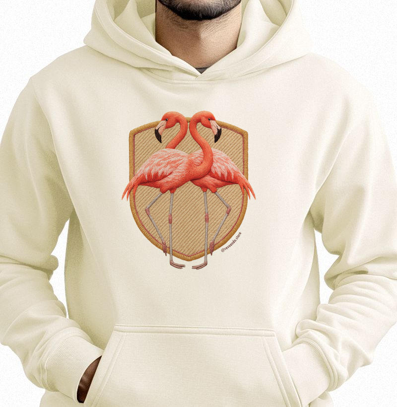 Aves em Linha - Flamingos - Moletom Hoodie