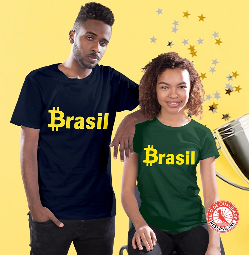 T Shirt Casal Bitcoin Brasil