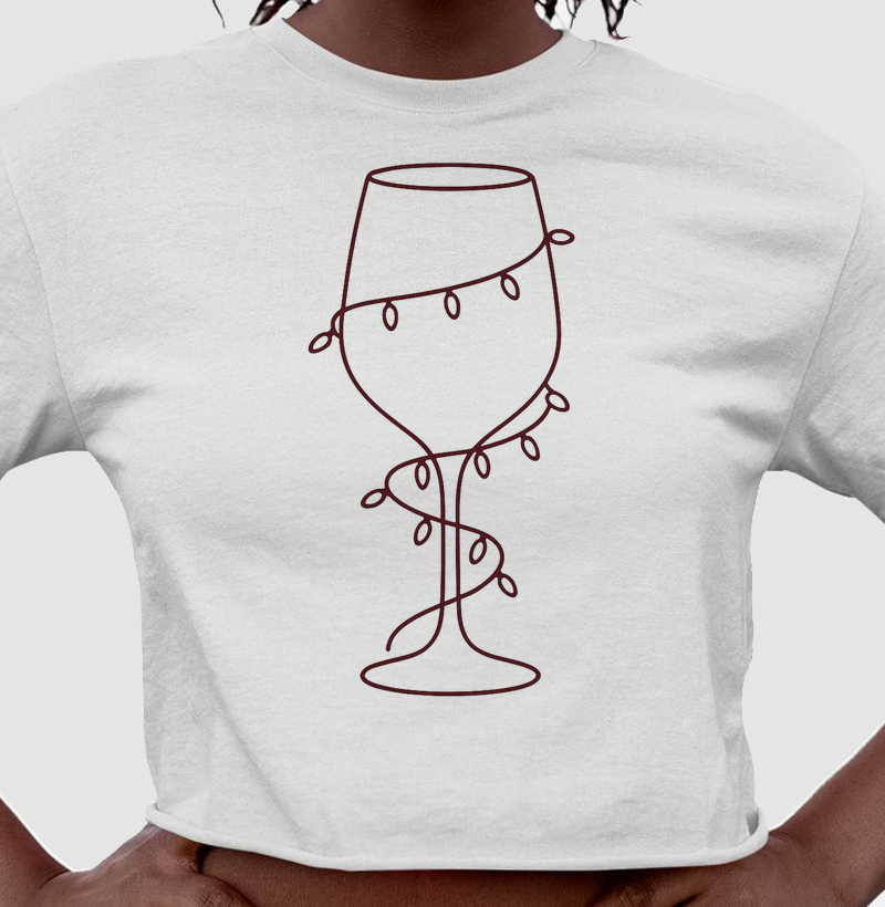 Camiseta Cropped Luzes de Natal