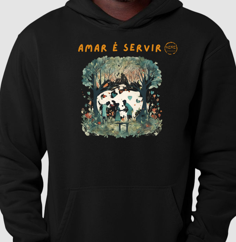 Moletom Capuz KIRI - Amar é Servir