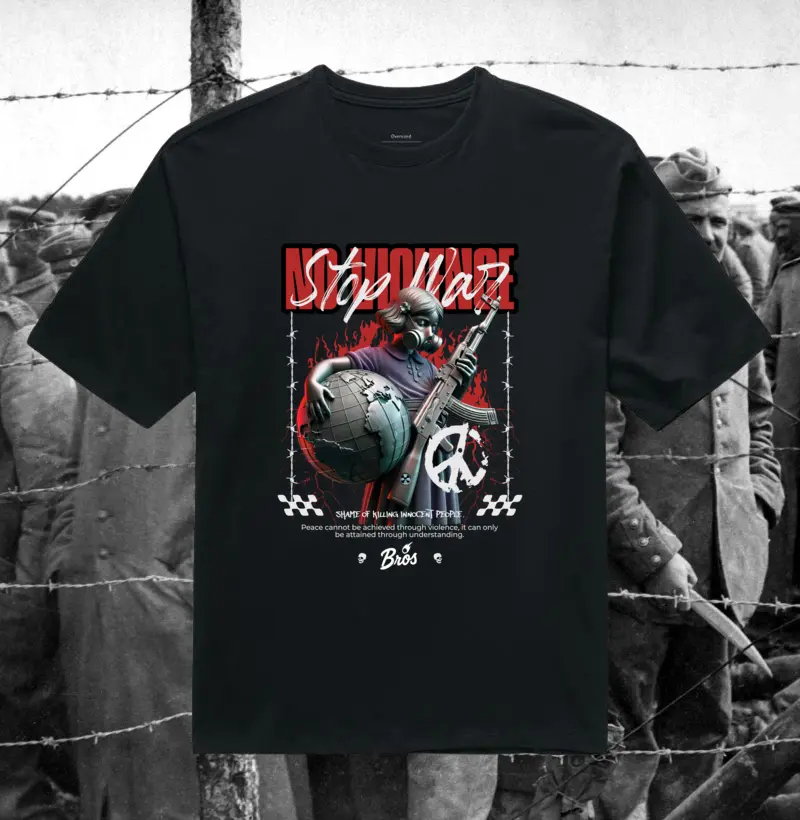 Camiseta Oversized Brós STOP THE WAR