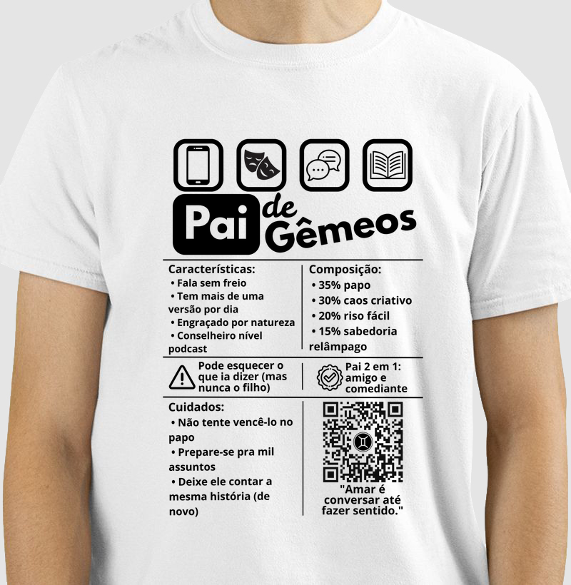 Camiseta Pai de Gêmeos – Versátil, Engraçado e Inesquecível