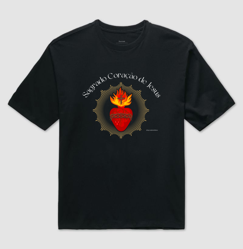 Camiseta Oversized Sagrado Coração de Jesus