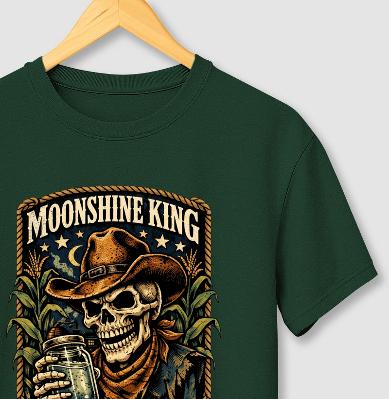 Camiseta Moonshine King – Distilled in the South