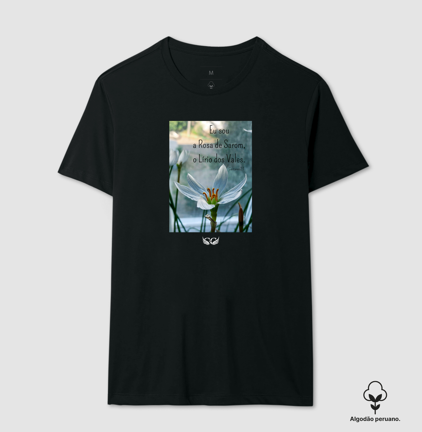  Camiseta Feminina Personalizada Eu Sou o Lírio dos Vales. Cantares 2.1