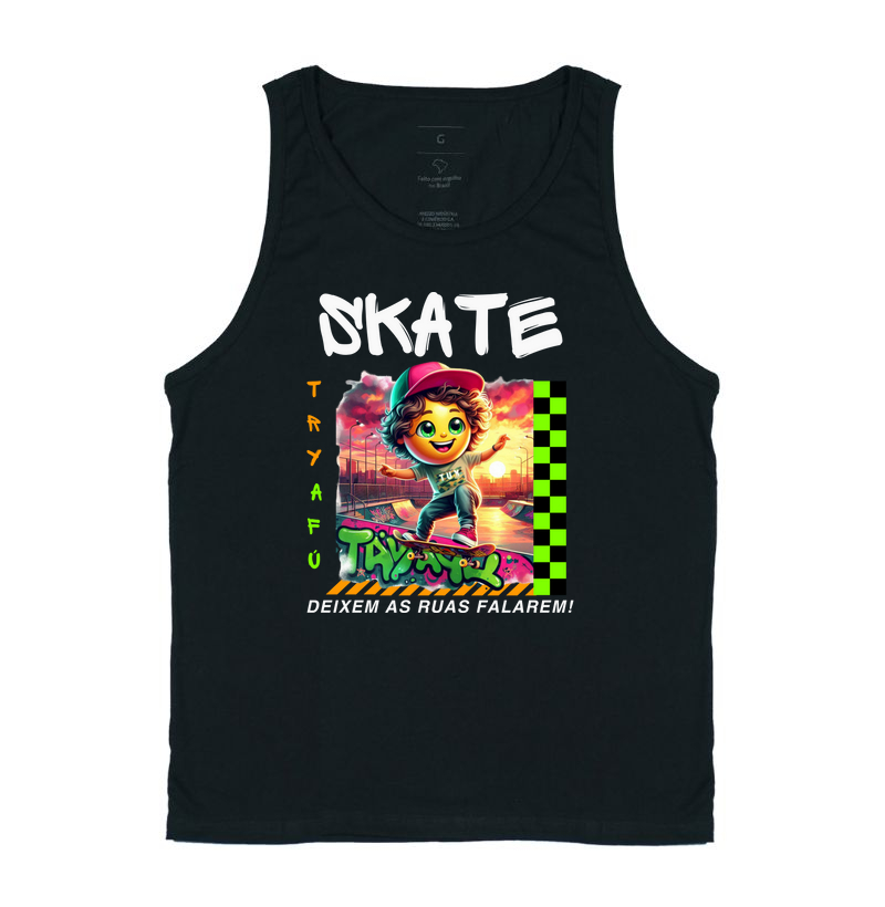 🔥 Regata Algodão Premium Estampa Exclusiva Try Afú - "Deixem as Ruas Falarem" - Estilo e Atitude nas Ruas! 🔥