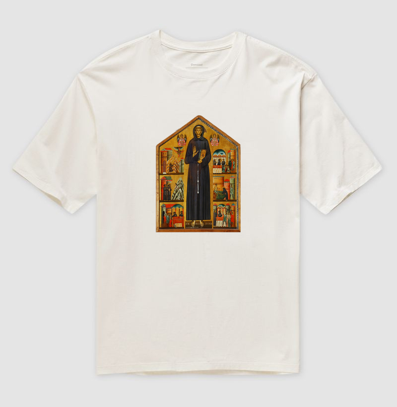Camiseta São Francisco e cenas da sua vida século XIII