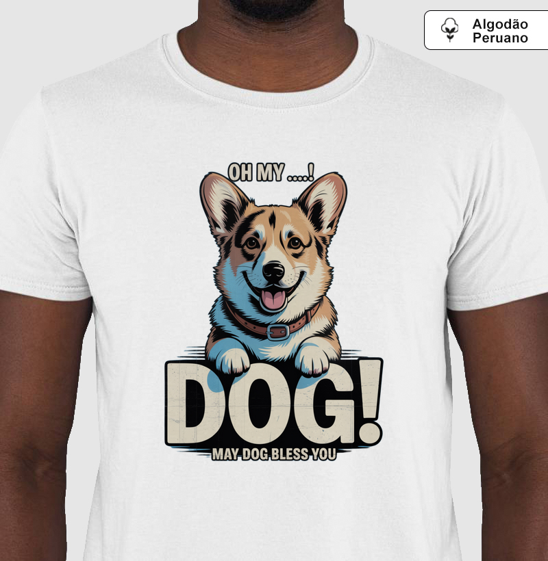 Camiseta Algodão Peruano OMD — Oh My Dog! Corgi