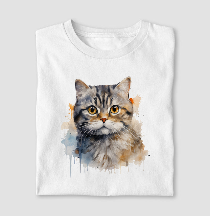 Gato British Shorthair aquarela