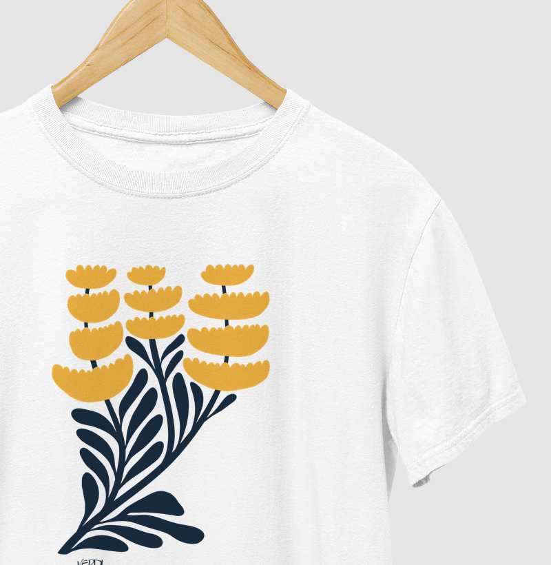 Flor estilizada azul e amarela