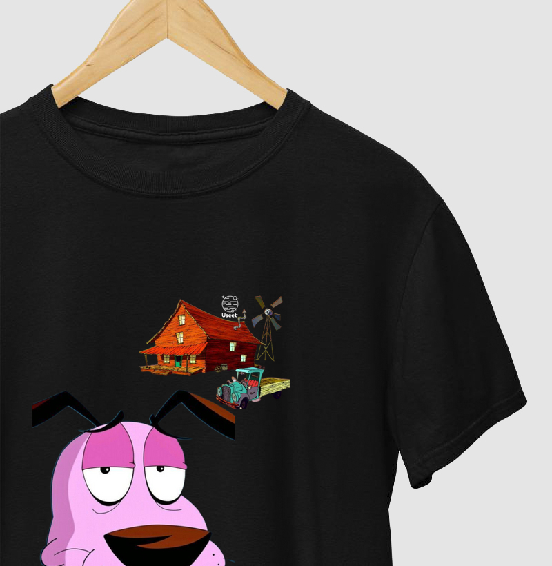 Camiseta - Coragem o cão covarde.